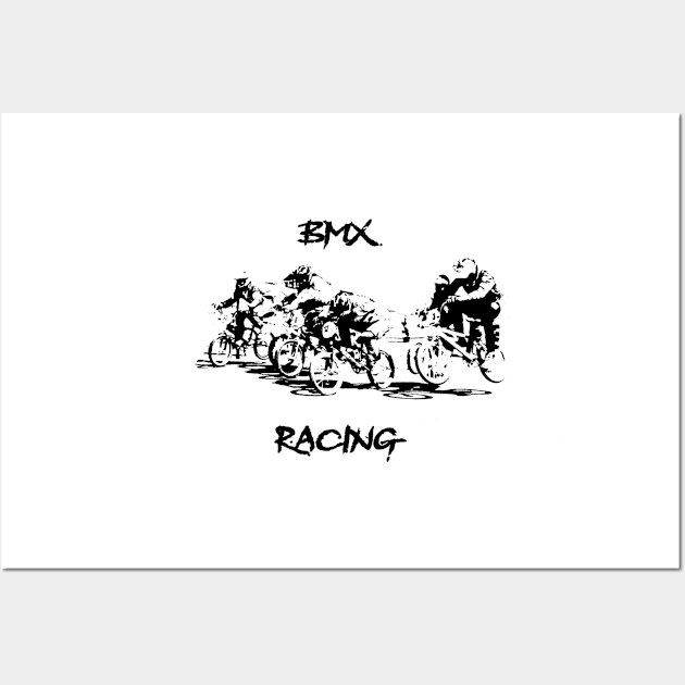 bmx race racing racer Wall Art by rickylabellevie